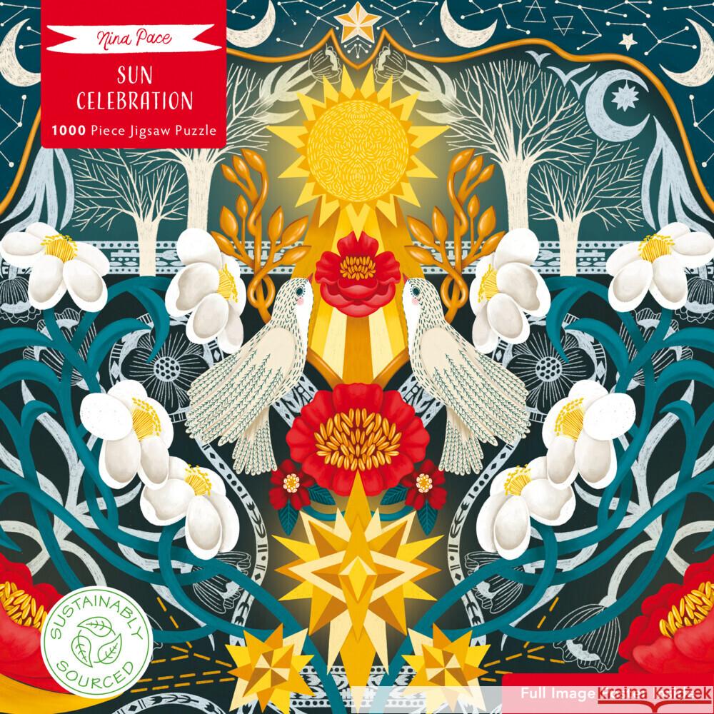 Adult Sustainable Jigsaw Puzzle Nina Pace: Sun Celebration: 1000-Pieces. Ethical, Sustainable, Earth-Friendly Flame Tree Studio 9781835626153 Flame Tree Gift - książka
