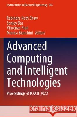 Advanced Computing and Intelligent Technologies  9789811929823 Springer Nature Singapore - książka