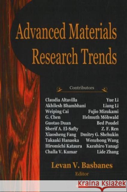 Advanced Materials Research Trends Levan V Basbanes 9781600215841 Nova Science Publishers Inc - książka