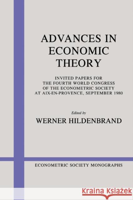 Advances in Economic Theory Werner Hildenbrand 9780521312660  - książka