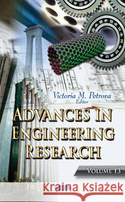 Advances in Engineering Research: Volume 13 Victoria M Petrova 9781634854160 Nova Science Publishers Inc - książka