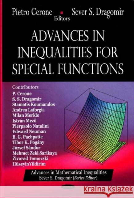 Advances in Inequalities for Special Functions Pietro Cerone, Sever S Dragomir 9781600219191 Nova Science Publishers Inc - książka