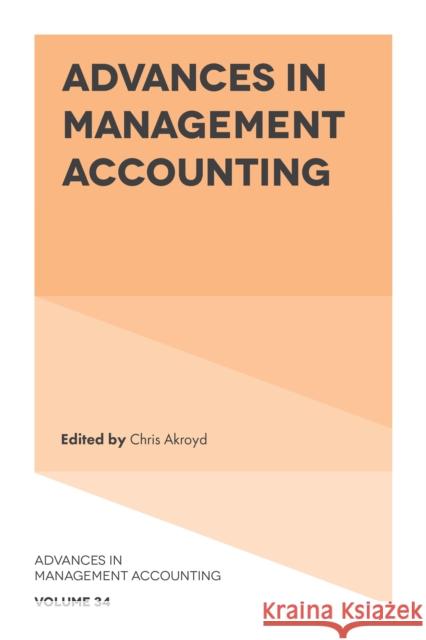 Advances in Management Accounting  9781803820323 Emerald Publishing Limited - książka