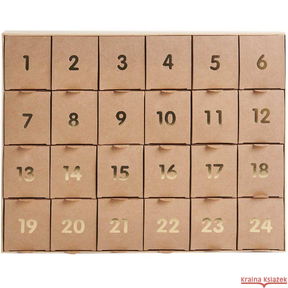 Adventskalender zum befüllen, Kraft-gold, 36,5 x 29 x 6 cm FSC MIX  4065166036375 RICO-Design tap - książka