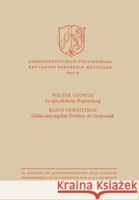 Aerophysikalische Flugforschung / Gelöste Und Ungelöste Probleme Der Gasdynamik Georgii, Walter 9783663003823 Vs Verlag Fur Sozialwissenschaften - książka