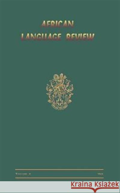 African Language Review: Formerly the Sierra Leone Language Review Dalby, David 9781138988354 Routledge - książka