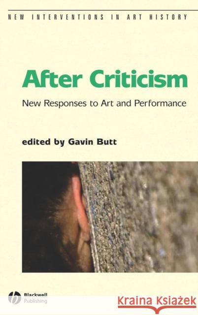 After Criticism Butt, Gavin 9780631232834 Blackwell Publishers - książka