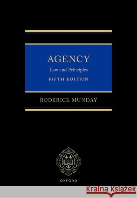 Agency Roderick (Reader Emeritus in Law, Reader Emeritus in Law, Cambridge University) Munday 9780198969730 Oxford University Press - książka