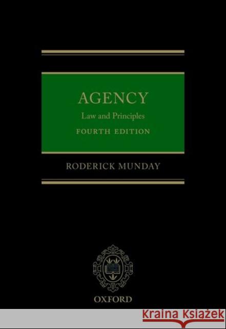 Agency: Law and Principles Munday, Roderick 9780192856197 Oxford University Press - książka