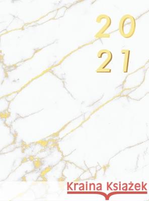 Agenda 2021 Tapa Dura Semana Vista: Agenda Semanal 2021, Agenda en español, Semana Vista, Agenda de 12 Meses, Planificador Diaria 2021, aprox. A4, Mármol Blanco Pilvi Paper 9783947808830 Paula Rocket - książka