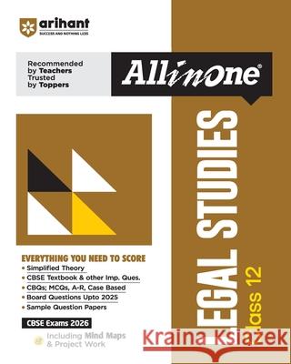 AIO CBSE Legal Studies 12th Manik Chaubey 9789368405528 Arihant Publication India Limited - książka