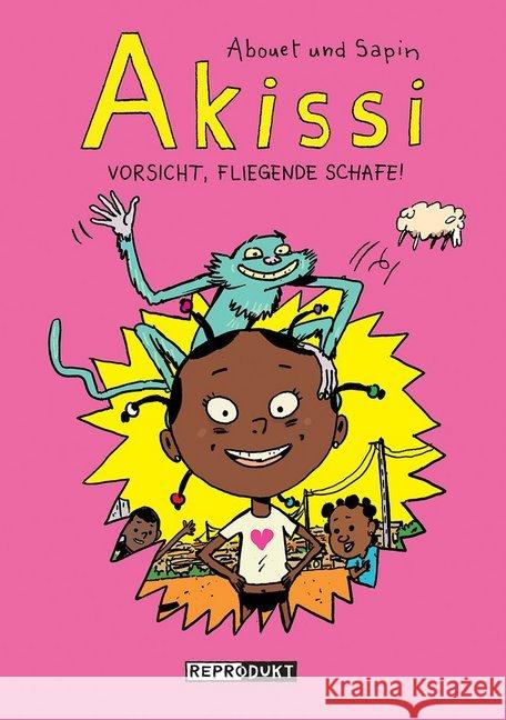 Akissi - Vorsicht, fliegende Schafe! Abouet, Marguerite; Sapin, Mathieu 9783956402050 Reprodukt - książka