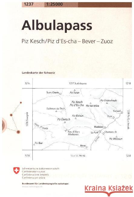 Albulapass: 2017  9783302012377 Swisstopo, Switzerland - książka