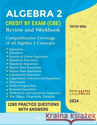 Algebra 2: Credit by Exam (Cbe) Tayyip Oral 9798321023020 Independently Published - książka