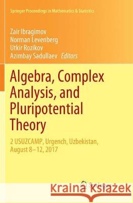 Algebra, Complex Analysis, and Pluripotential Theory: 2 Usuzcamp, Urgench, Uzbekistan, August 8-12, 2017 Ibragimov, Zair 9783030131630 Springer - książka