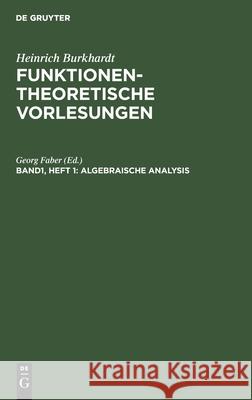 Algebraische Analysis No Contributor 9783112441534 de Gruyter - książka