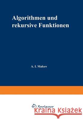 Algorithmen Und Rekursive Funktionen Anatolij I 9783528083274 Springer - książka