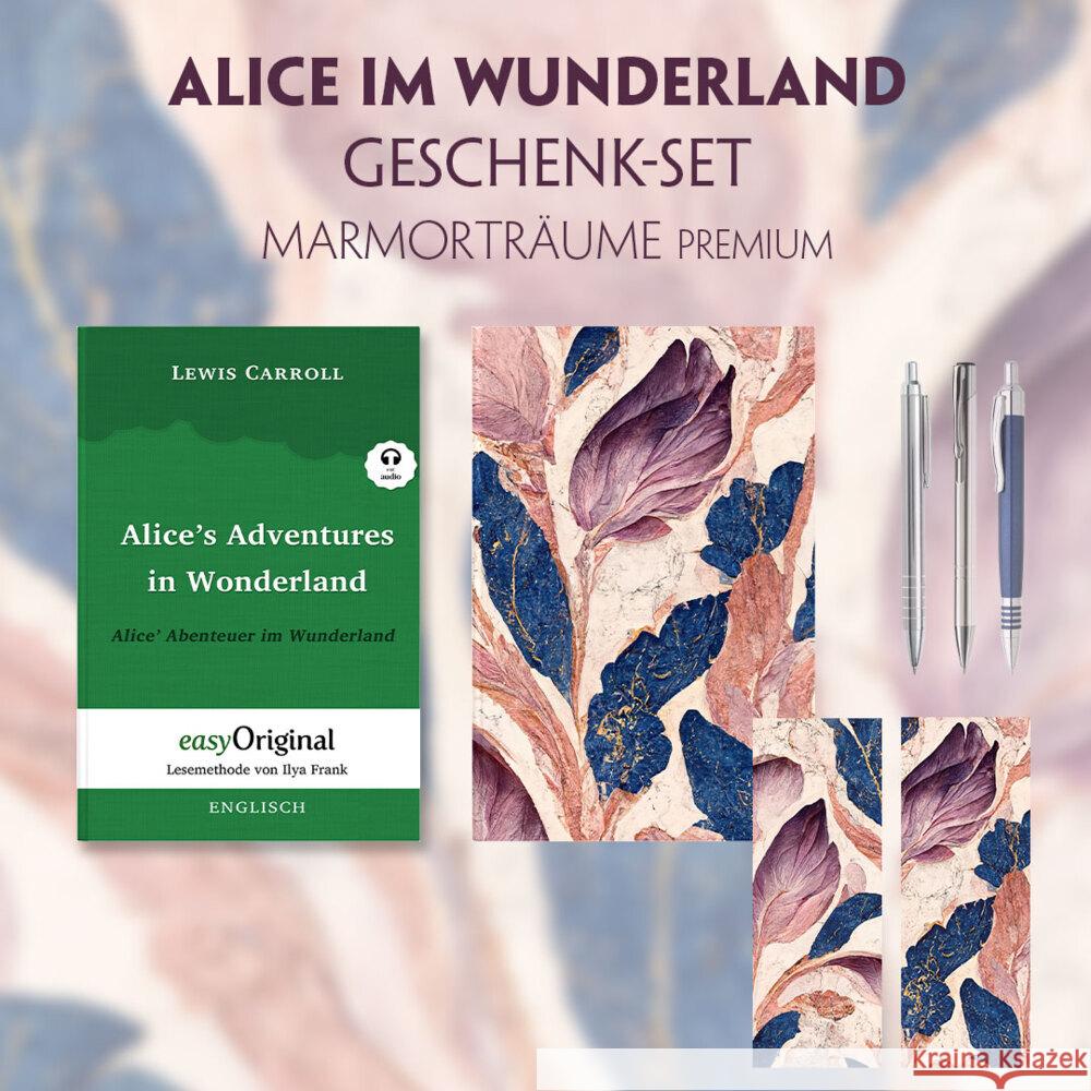 Alice im Wunderland Geschenkset (Hardcover + Audio-Online) + Marmorträume Premium, m. 1 Beilage, m. 1 Buch Carroll, Lewis 9783991128311 EasyOriginal - książka