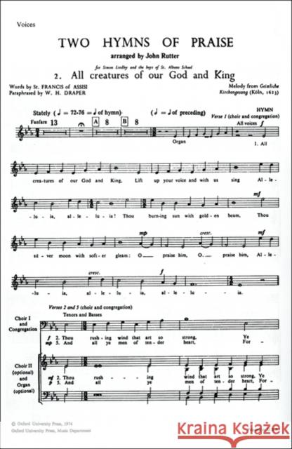 All Creatures of our God and King : No. 2 of Two Hymns of Praise  9780193870406 OXFORD UNIVERSITY PRESS - książka