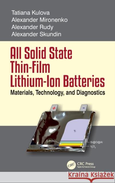 All Solid State Thin-Film Lithium-Ion Batteries: Materials, Technology, and Diagnostics Alexander Skundin Tatiana Kulova Alexander Rudy 9780367086824 CRC Press - książka