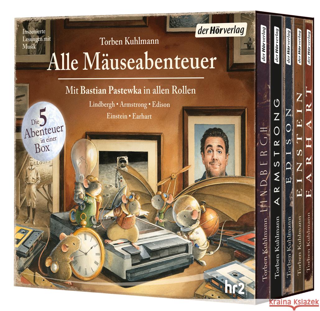 Alle Mäuseabenteuer: Lindbergh - Armstrong - Edison - Einstein - Earhart, 5 Audio-CD Kuhlmann, Torben 9783844554793 DHV Der HörVerlag - książka