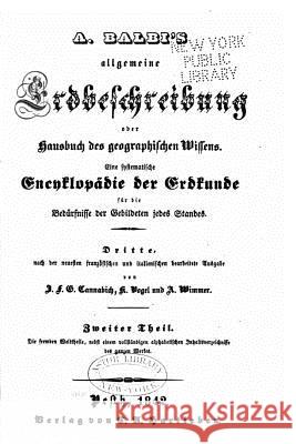 Allgemeine Erdbeschreibung Adriano Balbi 9781522867142 Createspace Independent Publishing Platform - książka