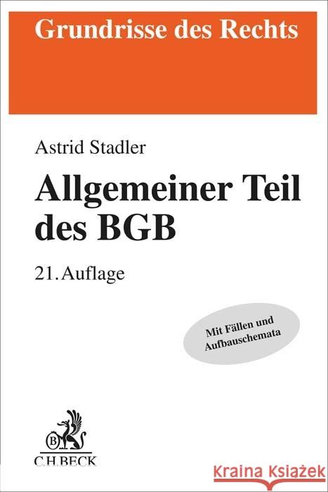 Allgemeiner Teil des BGB Rüthers, Bernd, Stadler, Astrid 9783406786792 Beck Juristischer Verlag - książka