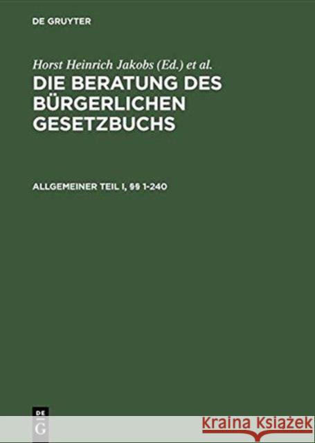 Allgemeiner Teil I und II, 1-240  9783110100747 De Gruyter - książka