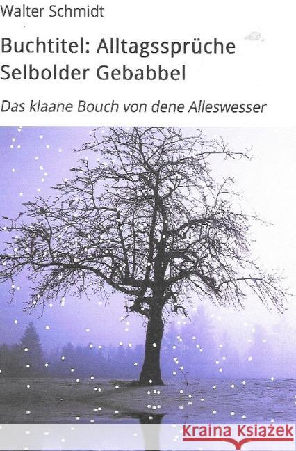 Alltagssprüche Selbolder Gebabbel : Das klaane Bouch von dene Alleswesser Schmidt, Walter 9783746751641 epubli - książka