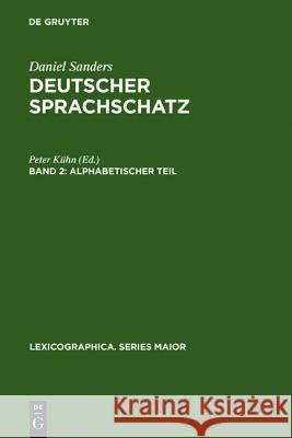 Alphabetischer Teil Daniel Sanders Peter K 9783484309074 Max Niemeyer Verlag - książka