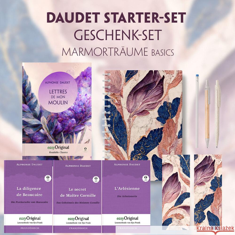 Alphonse Daudet Starter-Paket Geschenkset - 4 Bücher (mit Audio-Online) + Marmorträume Schreibset Basics, m. 4 Beilage, m. 4 Buch Daudet, Alphonse 9783991129745 EasyOriginal - książka