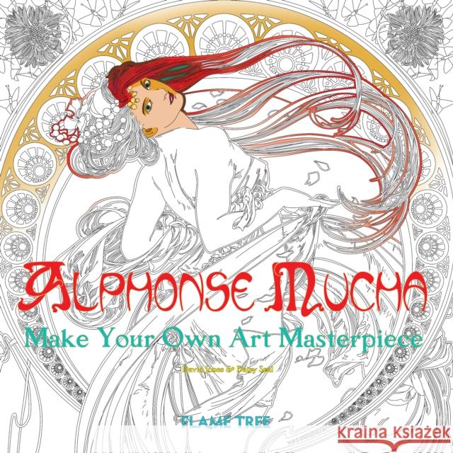 Alphonse Mucha (Art Colouring Book): Make Your Own Art Masterpiece Daisy Seal Flame Tree Studio  9781786640468 Flame Tree Publishing - książka