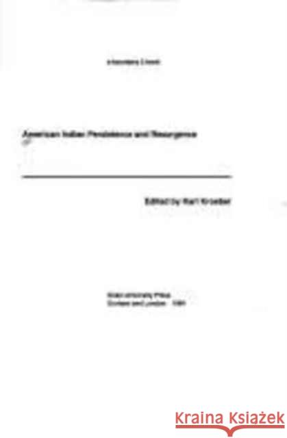 American Indian Persistence and Resurgence Karl Kroeber 9780822314875 Duke University Press - książka