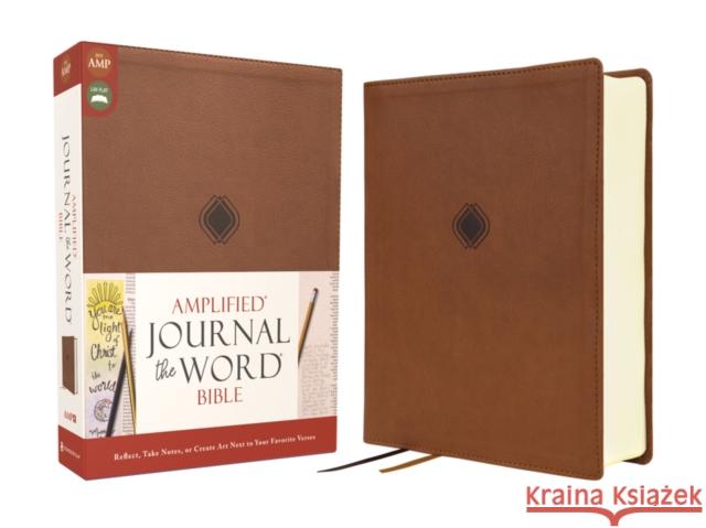Amplified Journal the Word Bible, Leathersoft, Brown: Reflect, Take Notes, or Create Art Next to Your Favorite Verses Zondervan 9780310463627 Zondervan - książka