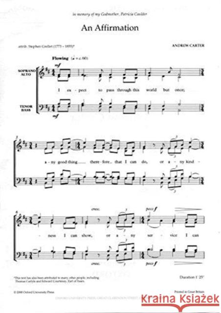 An Affirmation  9780193511552 Oxford University Press - książka