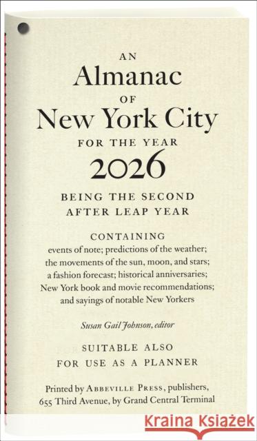 An Almanac of New York City for the Year 2026 Susan Gail Johnson 9780789254771 Abbeville Press - książka