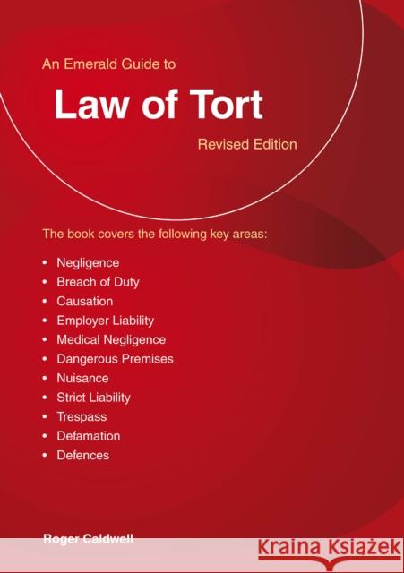 An Emerald Guide to The Law of Tort Roger Caldwell 9781802363302 Straightforward Publishing - książka