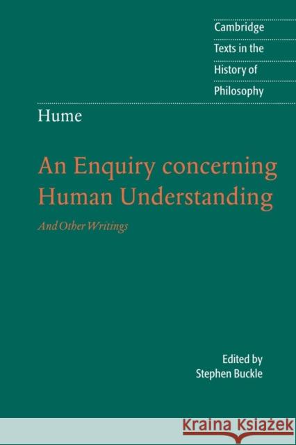 An Enquiry Concerning Human Understanding: And Other Writings Buckle, Stephen 9780521604031  - książka