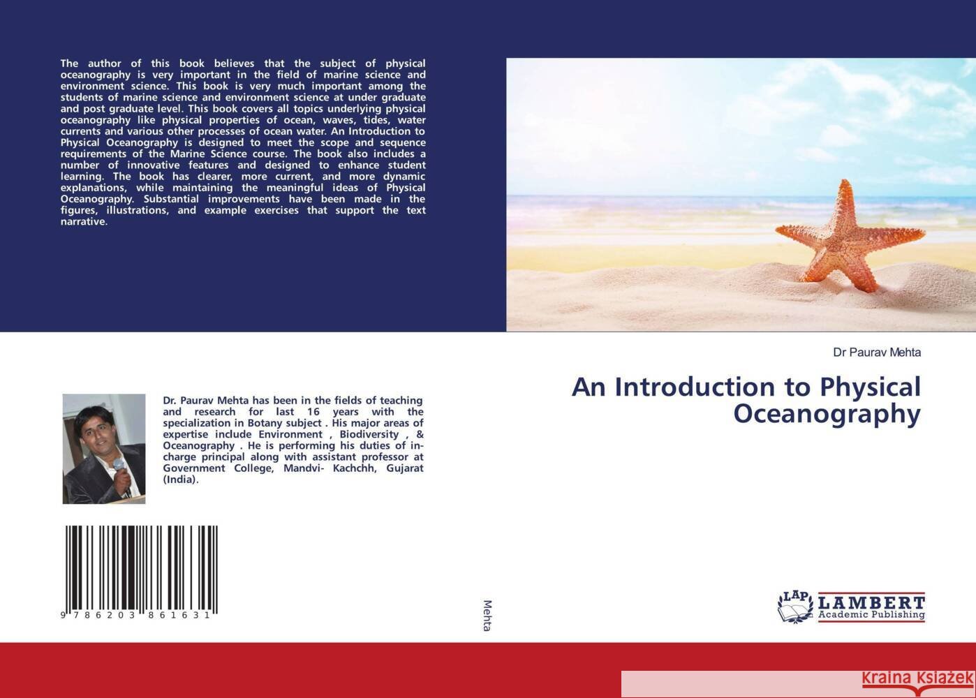 An Introduction to Physical Oceanography Mehta, Dr Paurav 9786203861631 LAP Lambert Academic Publishing - książka