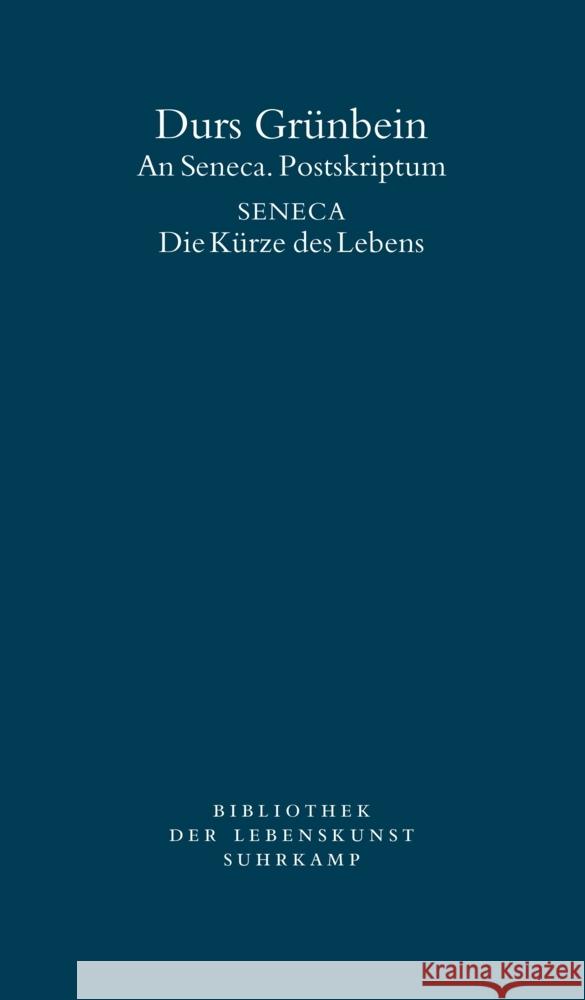 An Seneca. Postskriptum Grünbein, Durs, Seneca 9783518240977 Suhrkamp - książka