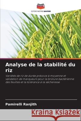 Analyse de la stabilité du riz Ranjith, Pamirelli 9786209141263 Editions Notre Savoir - książka