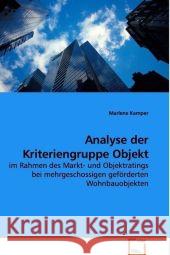 Analyse der Kriteriengruppe Objekt : im Rahmen des Markt- und Objektratings bei mehrgeschossigen geförderten Wohnbauobjekten Kamper, Marlene 9783639155716 VDM Verlag Dr. Müller - książka