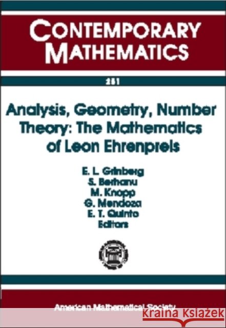 Analysis, Geometry, Number Theory : The Mathematics of Leon Ehrenpreis  9780821811481 AMERICAN MATHEMATICAL SOCIETY - książka