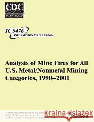 Analysis of Mine Fires for All U.S. Metal/Nonmetal Mining Categories,1990-2001 Maria I. D Centers for Disease Control and Preventi National Institute for Occupational Safe 9781494383978 Createspace - książka