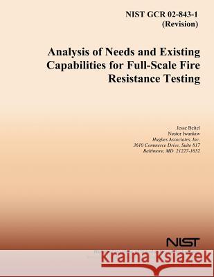 Analysis of Needs and Existing Capabilities for Full-Scale Fire Resistance Testing Jesse Beitel Nestor Iwankiw U. S. Department of Commerce 9781495993060 Createspace - książka