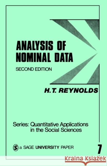 Analysis of Nominal Data H. T. Reynolds John L. Sullivan Reynoldsan 9780803906532 Sage Publications - książka