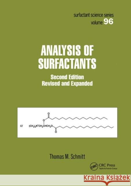Analysis of Surfactants Thomas M. Schmitt 9780367397623 CRC Press - książka