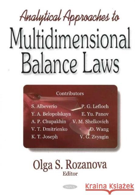 Analytical Approaches to Multidimensional Balance Laws Olga S Rozanova 9781594543074 Nova Science Publishers Inc - książka