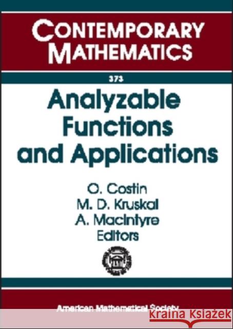 Analyzable Functions and Applications  9780821834190 AMERICAN MATHEMATICAL SOCIETY - książka