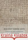 Ancient Greek Lists Athena (Cornell University, New York) Kirk 9781108744959 Cambridge University Press